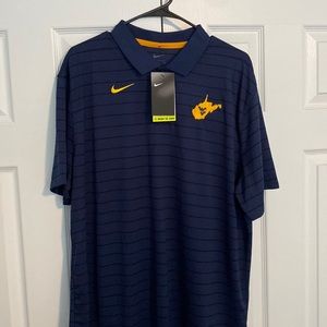 WVU blue and gold Nike polo